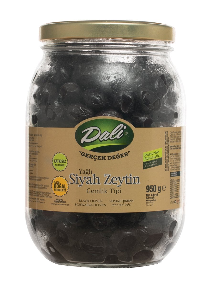 Yağlı Siyah Zeytin 950 gr. Cam  321/350 (XS)