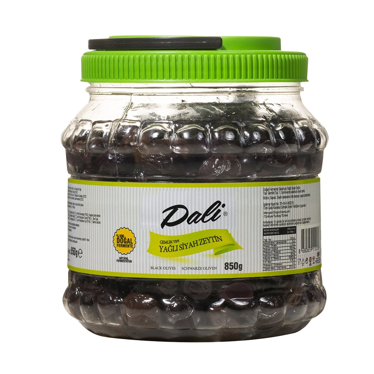 Yağlı Siyah Zeytin Pet 850 gr. 351/410
